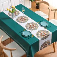 Mantel rectangular de PVC para mesa, impermeable, resistente al desgaste, estampado Floral, 4/6/8 plazas - details 14