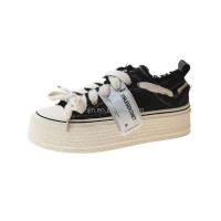 Nuevos zapatos cavas florales de alta calidad para mujer con suela gruesa y zapatos deportivos de goma, diseñados por un brad barato para - details 1