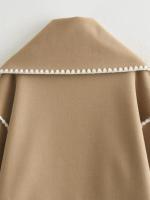 Chaqueta elegante suelta de media temporada para mujer, cuello con bufanda en zigzag, ropa de moda, otoño e invierno, 2024 - details 72