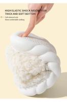 Zapatillas de algodón para el hogar para mujer, bolsas de terciopelo para interiores con tacones cálidos para uso, nuevas - details 4
