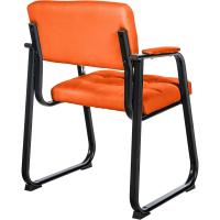 B Tapizada En Cuero Sintético I Silla De Espera con Reposabrazos I Silla Confidente con Base De Metal I Color:, Color:Negro - details 14