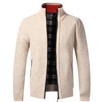Top Quality Autumn Winter New Men's Jacket Slim Fit Stand Collar Zipper Jacket Men Solid Cotton Thick Warm  Sweater - details 25