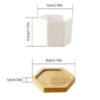 Bandeja de cerámica hexagonal blanca simple europea ETA, contenedor de plantas jugosas, bonsai pequeño ETA - details 21