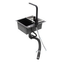 Fregadero de cocina integrado de acero inoxidable 304, juego de residuos, grifo de cocina, 38x28x19cm/15x11x7, 48 pulgadas - details 13