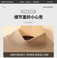 Elegante Suéter de Medio Cuello de Punto para Mujer 2025 Moda Coreana Tops de Punto con Mangas Largas - details 7