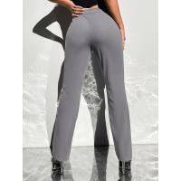 Mujeres elegantes de cintura alta, pantalones de vestir, pantalones lisos de pierna recta para - details 5