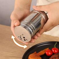 Botella de pimienta de acero inoxidable, máquina de cóctel con tapa giratoria, tarro de condimento, utensilios de cocina - details 4
