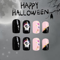 Uñas artificiales de cobertura completa para mujer y niña, uñas postizas cuadradas de estilo Halloween, manicura DIY - details 5