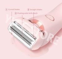 Maquinillas de afeitar eléctricas para mujer, afeitadoras faciales 2 en 1 para Bikini, depilación para axilas, piernas, recortador corporal para mujer, resistente al agua IPX7 - details 6