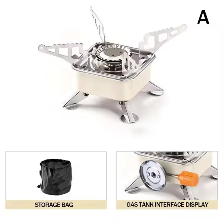 Mini calentador portátil, estufa, utensilios de cocina, quemador de gas plegable para exteriores, barbacoa, equipo, estufa de camping - 1