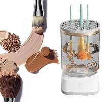 Limpiador eléctrico de brochas de maquillaje, soporte giratorio automático eficiente con enchufe USB para mujer - details 0