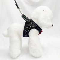 Conjunto de correa de arnés para perro, chaleco con pajarita, decoración de diamantes pequeños, arnés suave para perros pequeños y medianos - details 8