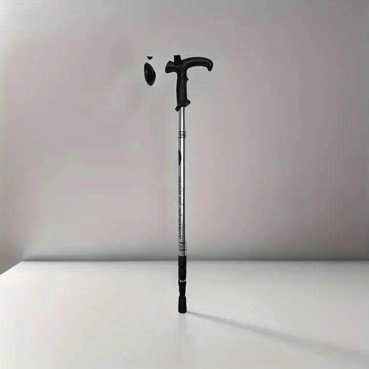 Alpenstock resistente y duradero, bastón para exteriores, bastón todoterreno, telescópico ultraligero de aluminio de tres secciones, 1 unidad - 1