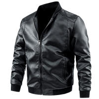 Chaqueta de cuero con cuello levantado de PU para hombre, para motocicleta de gran tamaño - details 4