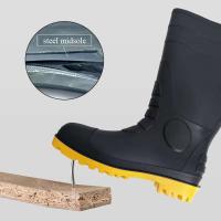 Botas de lluvia Wellington de goma de colores, con punta de acero de seguridad PVC certificado CE impermeable, adecuadas para todas las estaciones - details 4
