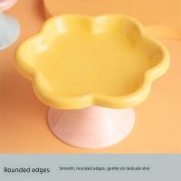 Cuenco de cerámica antivuelco para gatos, cuenco antideslizante antivómitos para mascotas, cuenco de pie alto, bonito con diseño de flores, alimentador para beber y comer para mascotas - details 12