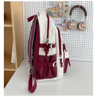 Mochila de gran capacidad femenina-japonesa color de contraste marca de moda mochila para estudiantes universitarios bolsa de viaje de ocio nueva bolsa para computadora - details 17