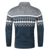 Chaqueta de jacquard fina e informal con cuello levantado de terciopelo para hombre, suéter de punto, nuevo estilo - details 9