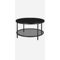 Centro Redonda, Mesa de Cristal con Marco de Acero, Mesa de Salón, Mesa de Café, Negro LGT021B01 - details 7