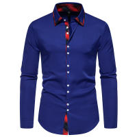 Camisa de Cuadros a Rayas para Hombres Negocios Casuales con Estilo Social Material de Poliéster - details 20