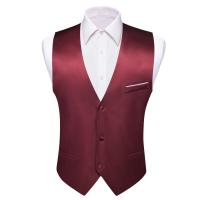Chaleco de seda para hombre, 30 colores, liso, negro, azul, verde, rojo, Pik Gold Champain, chaleco ajustado de satén morado, Tops para hombre - details 38