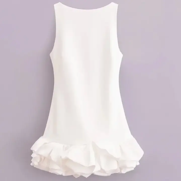 Mini vestido de fiesta de verano sin mangas y sin borlas ropa de mujer - 1