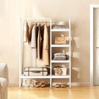 Perchero de pie para ropa con compartimentos de almacenamiento para dormitorio, entrada, percheros de pasillo, estante para ropa o perchero. - details 1
