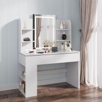Mesa de Maquillaje LED Regulable Vanity con 2 Cajones y 4 Estantes Estante Inferior - details 0