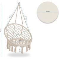 Silla Colgante con Cojín - Sillón Colgante Chill para Adultos y Niños Hamaca hasta 150 kg Asiento Colgante Suspensión Interior y Exterior Sala de Estar y Jardín Terraza, Beige - details 27