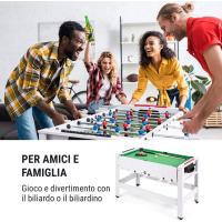 Mesa de Juegos de Mesa 2 en 1 Billar y Fútbolín para Adultos y Niños 105 x 58 cm Cubierta Verde - details 9