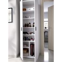 Armario Multiusos 6 estantes, Madera de ingeniería, Blanco, 61x190x35cm - details 1