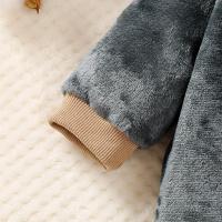 Lindo mono de manga larga para bebé de 0 a 9 meses, sudadera con capucha de pierna larga de forro polar de panda, traje para gatear, conjunto de dos piezas con gorro de otoño e invierno - details 4