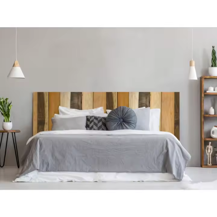 Cabecero Cama PVC Textura Antiguo Recto Vertical Madera Multicolor 115x60cm |   Disponible en varias medidas |   Cabecera Ligera, Elegante, Resistente y Económica - 1
