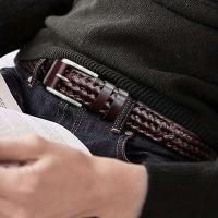 Cinturón vaquero tejido hueco deportivo informal para hombre, regalo para papá o novio - details 4