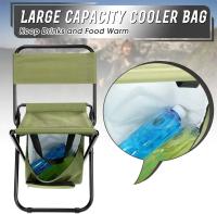 Banco de pesca desmontable, silla plegable portátil para acampar en la playa con bolsa refrigerada, respaldo ligero para exteriores - details 4