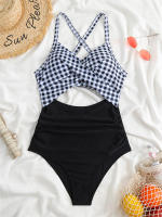Bañador de una pieza para mujer, traje de baño con realce, Monokini Sexy recortado, ropa de playa para verano, 2024 - details 13