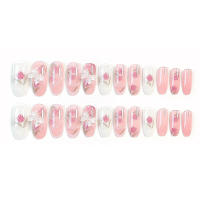 Esmalte de uñas postizas brillantes de 24 piezas, material seguro para resaltar las manos delicadas - details 0