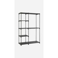 SONGMICS Armario, Perchero, Guardarropa, con barras, vestidor, estantes de tela, marco de metal, 182 x 43 x 182 cm, negro tinta RYG037B02 - details 15
