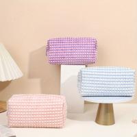 Set de Bolsa de Maquillaje de Corduroy de Gran Capacidad Color Sólido Ideal para Viajes - details 7