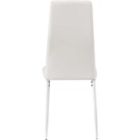 4 Sillas de Metal para Cocina, Silla de Mesa de Comedor con Asiento Cómodo y Tapizado, Blanco - details 4