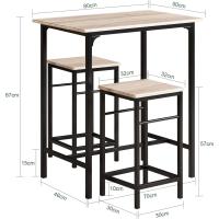 Juego de Mesa Comedor Conjunto de Mesa Alta de Bar con 4 Taburetes y 1 Mesa Gris - details 20