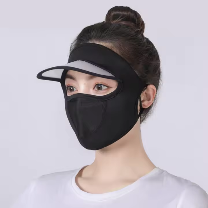 Gorra de Seda de Hielo de Protección Solar Transpirable, Anti-prueba, Visera para Ciclismo al Aire Libre Gorra de Moda para Mujeres - 1
