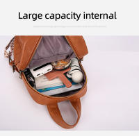 Mochila de PU para mujer, bolso de hombro de corta distancia para ordenador portátil de viaje, mochila de compras para senderismo al aire libre, mochila escolar grande a la moda para adolescentes - details 7