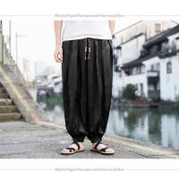pantalones de marca al aire libre para hombres Lce seda dragón flor oscura bombachos sueltos pantalones casuales de pierna ancha de alta calidad para hombre - details 4
