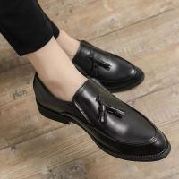 Zapatos formales de negocios a la moda para hombre con borlas, piel de vaca de suela suave, plantillas informales de malla de cuero para primavera y otoño - details 4