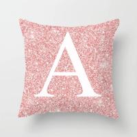 Cojín de sofá con letras brillantes de color rosa de 45x45 cm con almohada de respaldo central - details 1