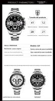 Reloj de hombre de marca suiza nuevo reloj de cuarzo multifuncional luminoso impermeable - details 0