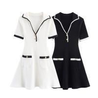 Vestido acanalado con botones de metal elegante a la moda para mujer nuevo estilo 4770/154/084 - details 0