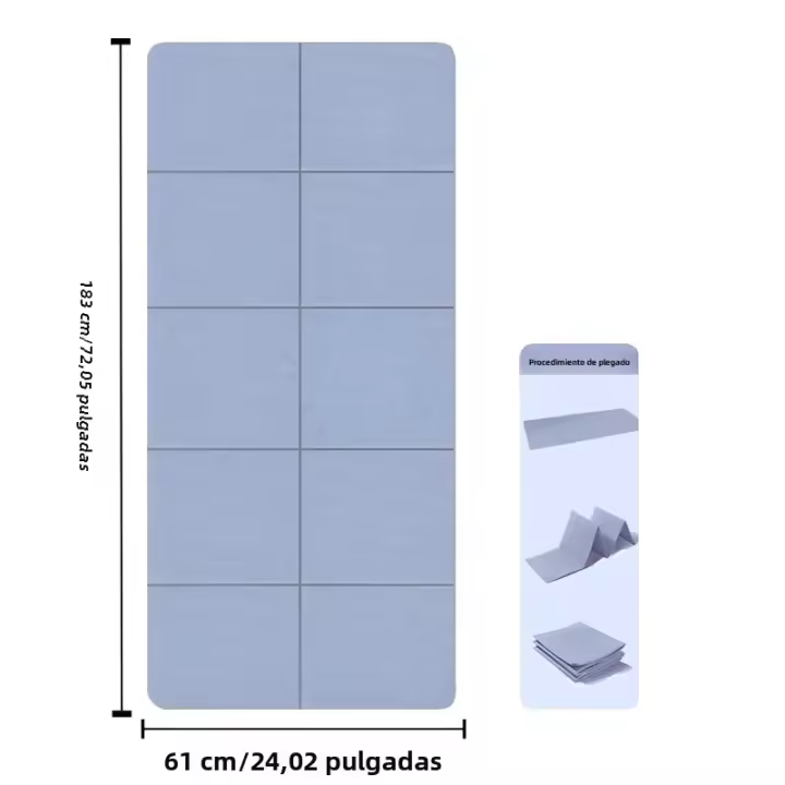 Manta De Yoga Plegable Ecológica TPE Doble Cara Antideslizante Para Pilates Y Ejercicios De Piso Viaje Y Fitness - 1