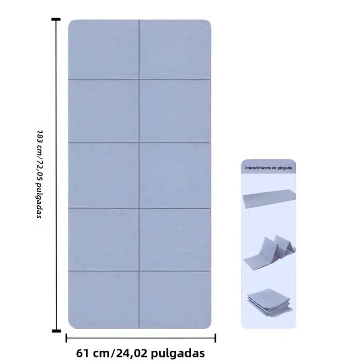 Manta De Yoga Plegable Ecológica TPE Doble Cara Antideslizante Para Pilates Y Ejercicios De Piso Viaje Y Fitness - 1